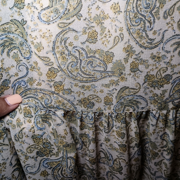 Uniqlo Long Sleeve Paisley Printed Dress Size Large - Picture 7 of 11